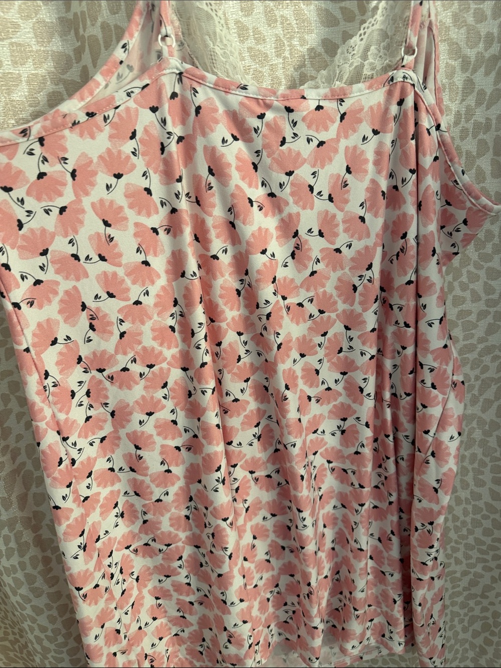 Floral Lace-Trim Pink Slip Chemise - Picture 4 of 4
